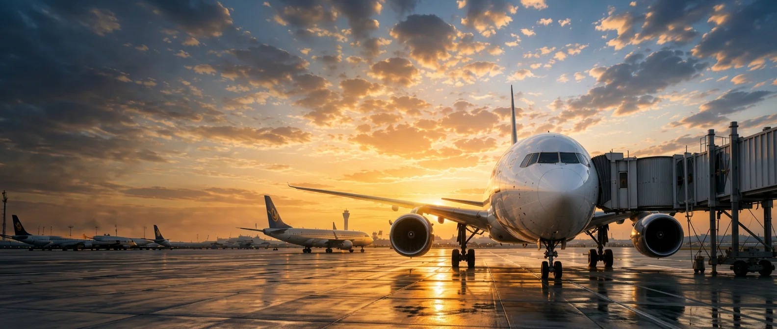 Aircraft being serviced during a maintenance turnaround
